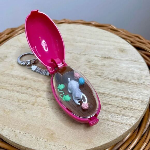 Takara Keychain Mainspring Pocket Critter Used Retro Japan I Love My Cat Works! - Picture 3 of 5